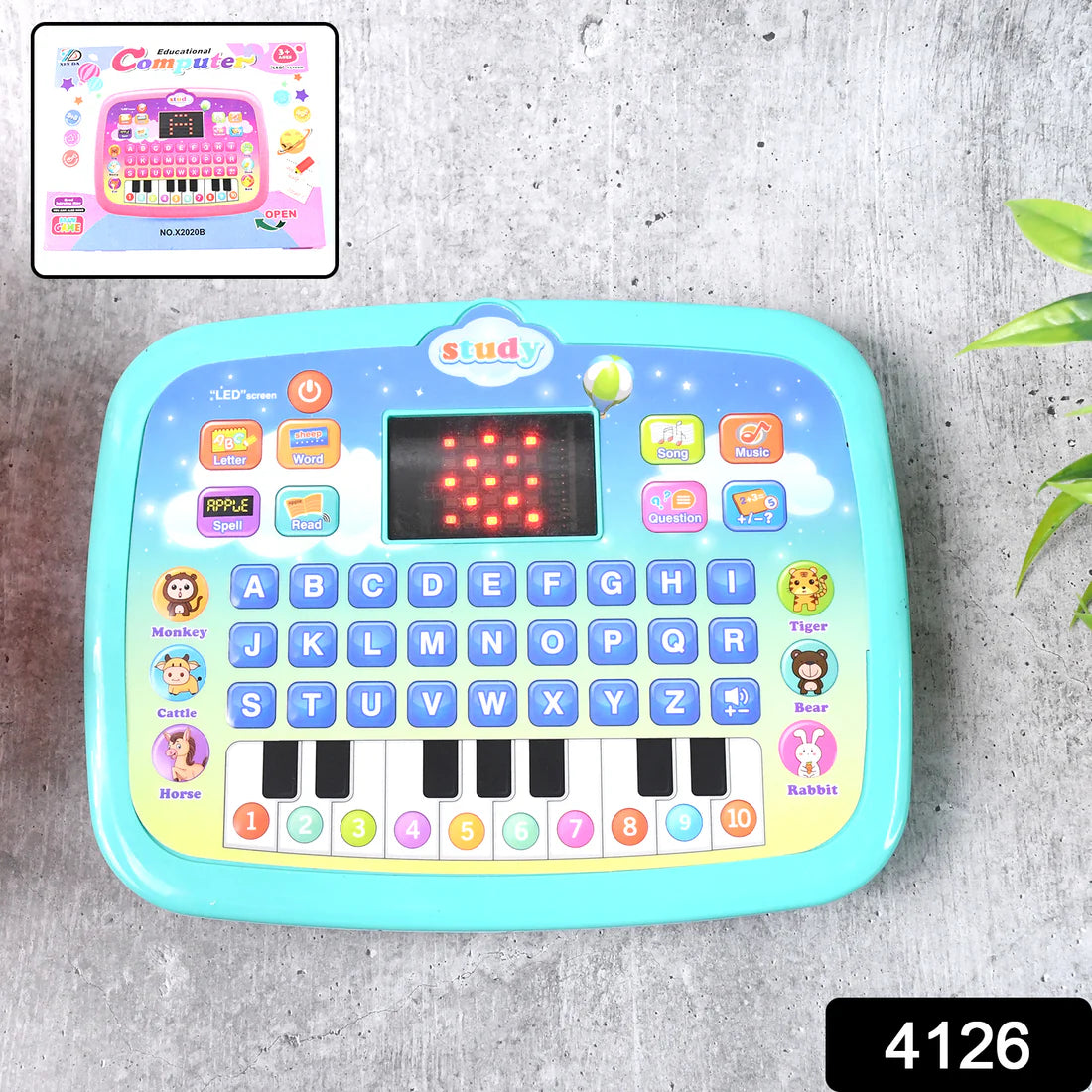 Learning Educational Computer Kids Piano Laptop With Led Screen Music