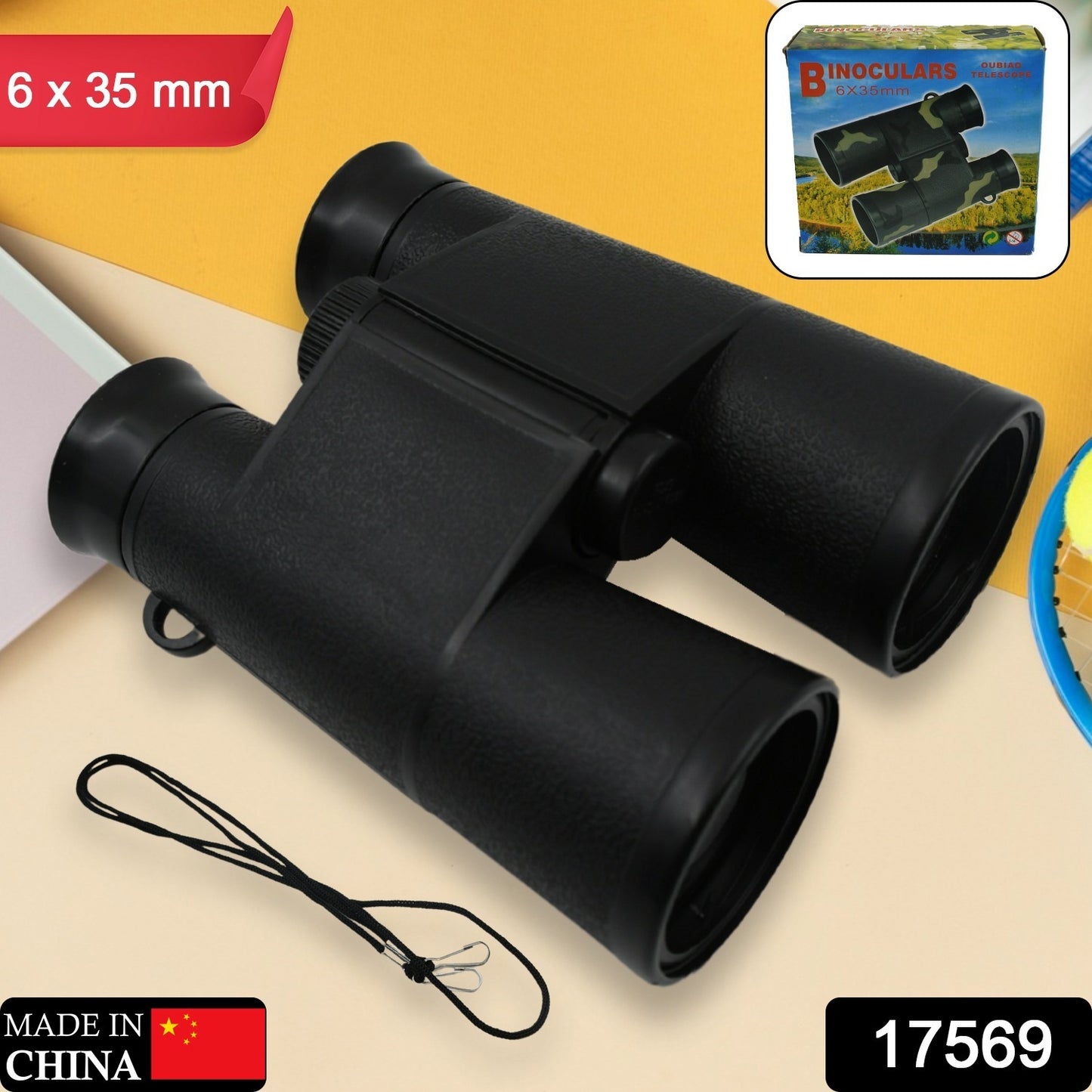 17569 Learning Toy Binoculars Telescopic For Kids Educational Birthday Return Gifts For Boys And Girls In Bulk Hunting Bird Watching Camping Outdoor Binoculars For Hunting Trips (6x35 Mm 1 Pc)