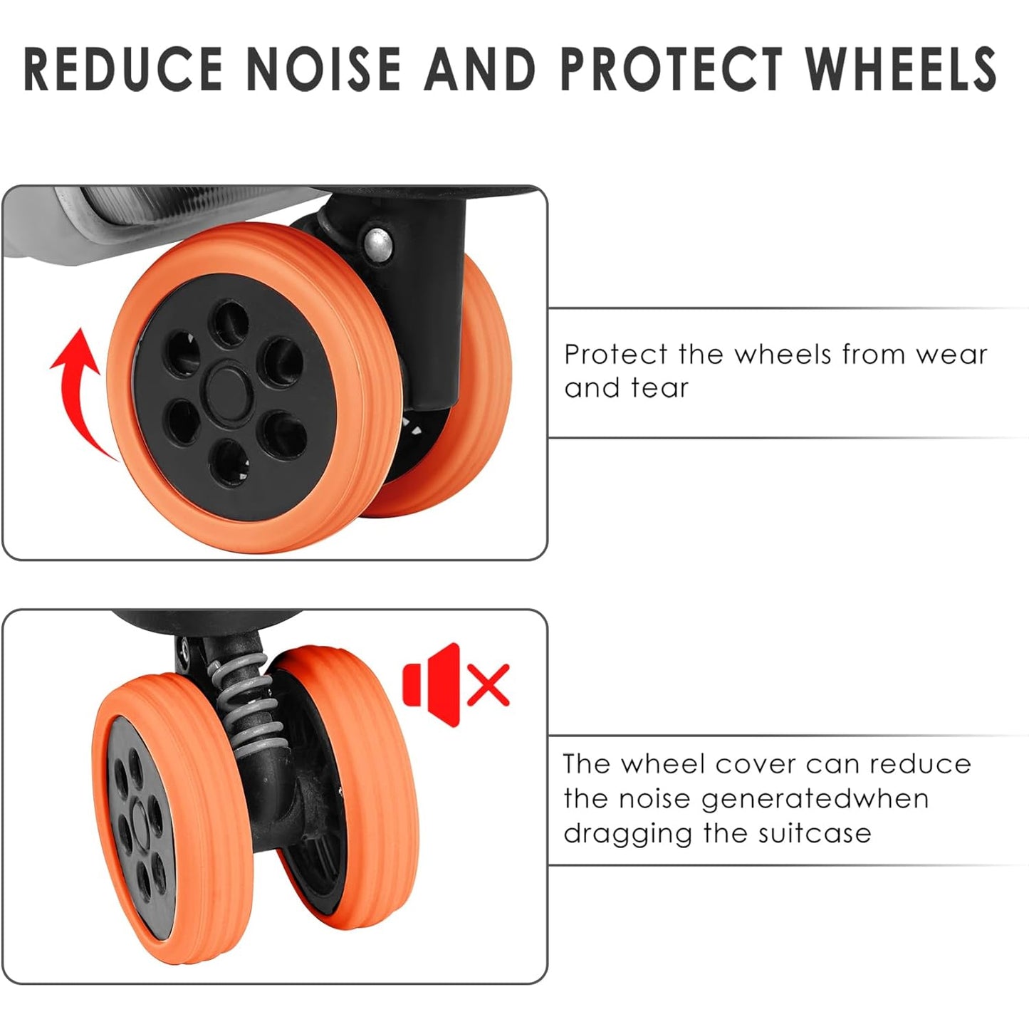 Luggage Wheel Covers 8 4 Pcs Luggage Wheel Covers For Suitcase Reduce Noise For Travel Luggage Suitcase Silicone Suitcase Wheels Cover For Protect Suitcase Wheels (8 Pcs 4 Pc Set)