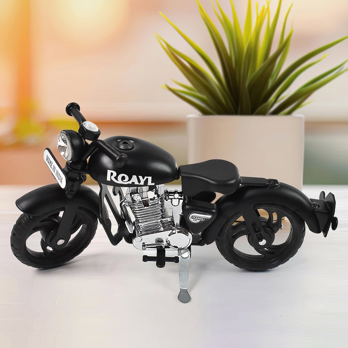 Metal Bullet Bike Toy Model For Kids With Side Stand (1 Pc Mix Color)