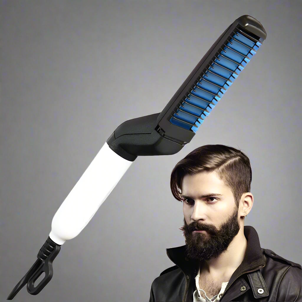 348 Mens Beard And Hair Curling Straightener (Modelling Comb)