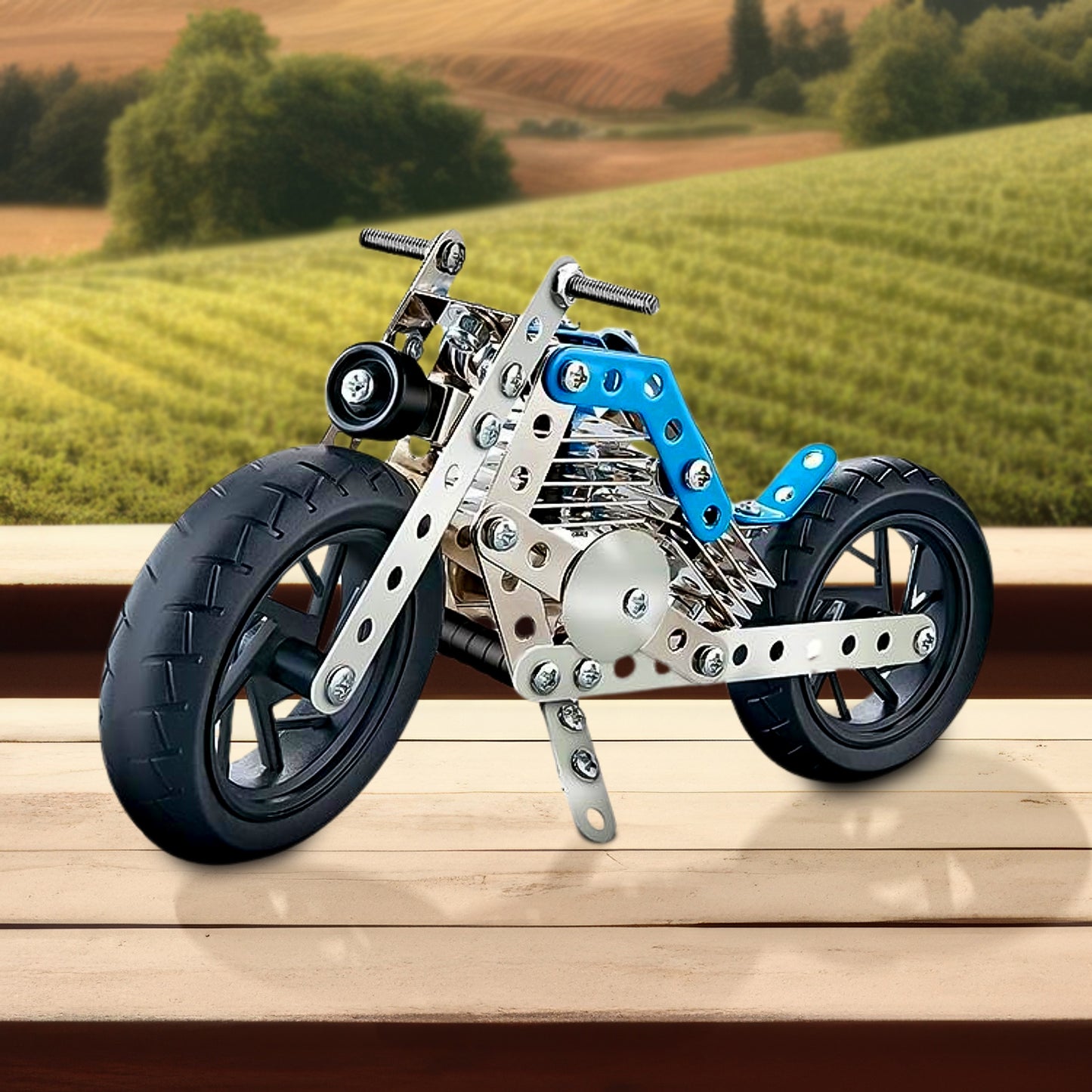 Metal Bike Creative Mechanical Construction Engineering Kit 140 Part Of Bike Tool 1 Set