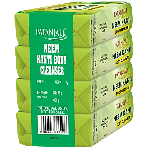 Patanjali Neem Kanti Body Cleanser Soap, 150 g (Pack of 4)