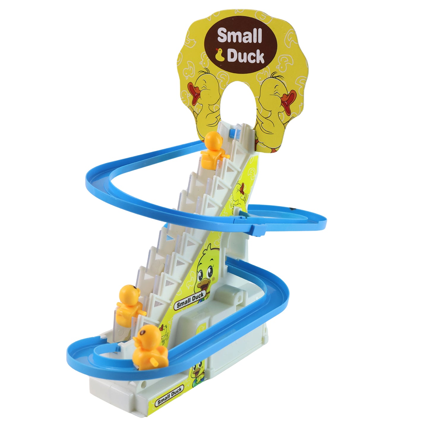 Lala Small Duck Climb Stairs Toy Roller Coaster With Flashing Lights Music (3 Ducks)