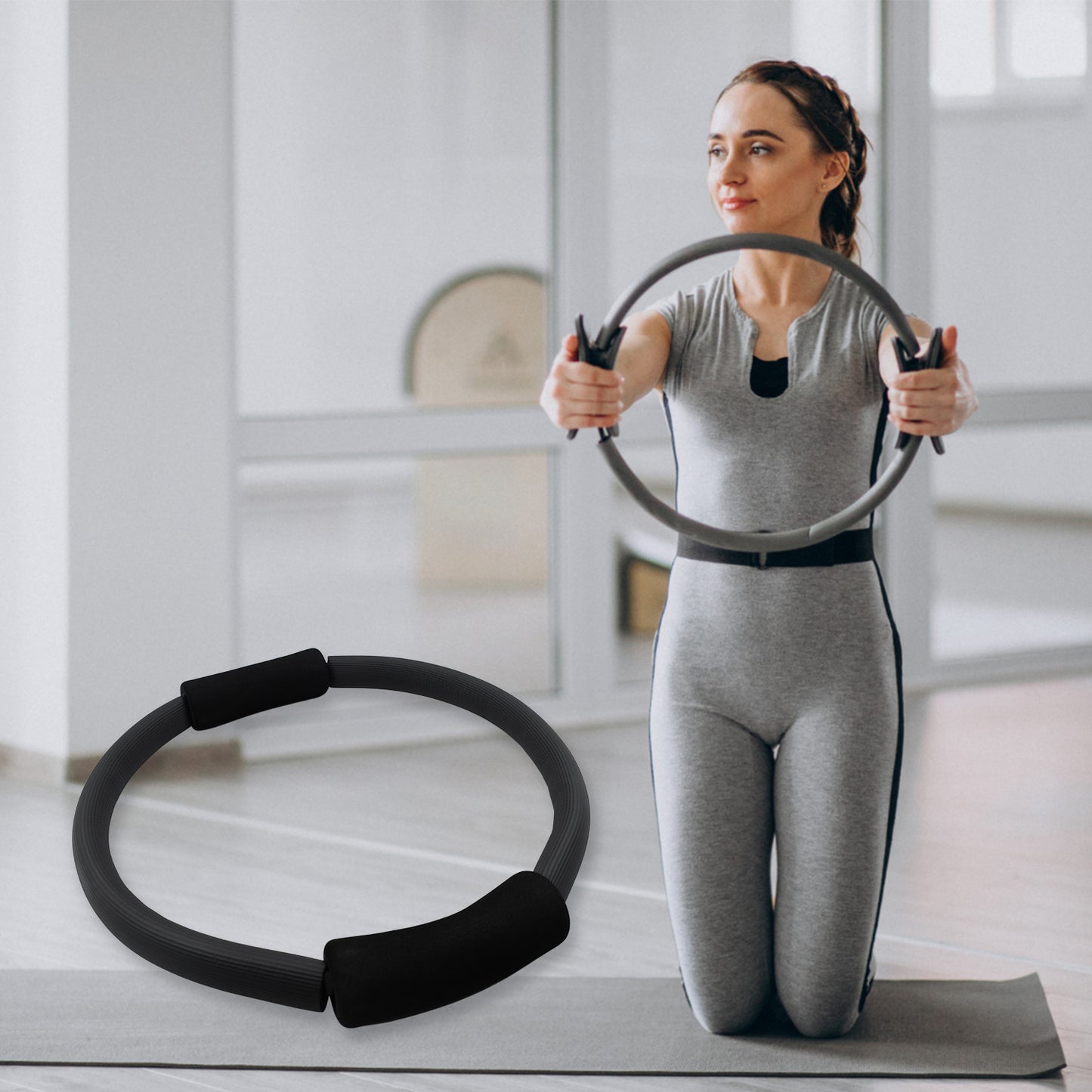 6714 Fitness Ring Workout Yoga Ring Circle Pilates For Woman Fitness Circle Thigh Exercise Pilates Circle Ring Fitness Equipment For Home