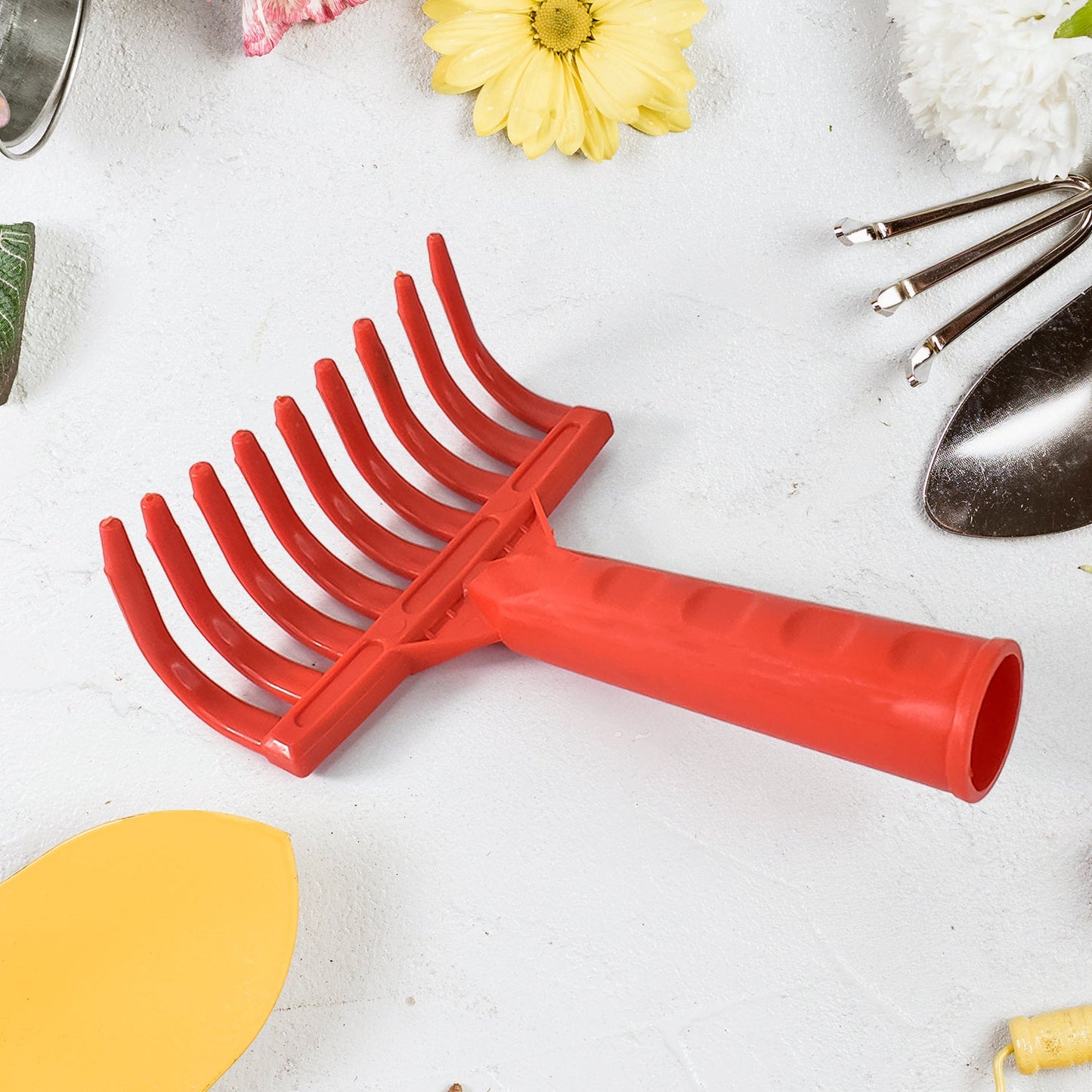 Heavy Duty Plastic Garden Hand Rake 9-tooth Cultivator Tool (1 Pc)