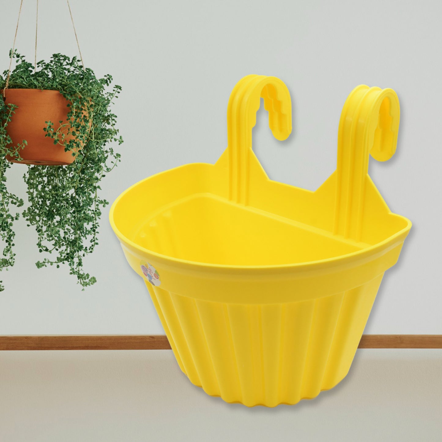 3642 Multicolor Hanging Plastic Planters Orchid Relling For Plantation Planters For Balcony And Home Gardening Indoor Outdoor (1 Pc )