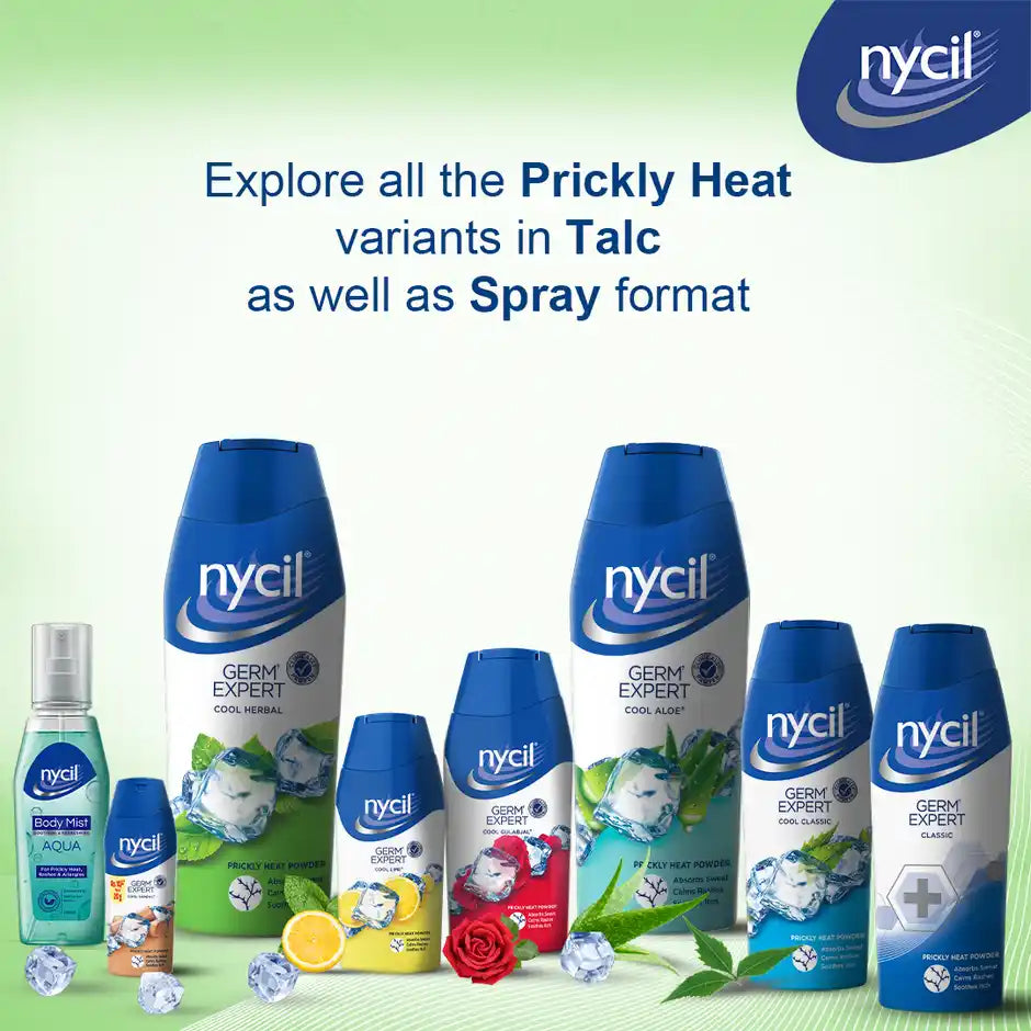Nycil Germ Expert Prickly Heat Powder | Cool Herbal 50 g