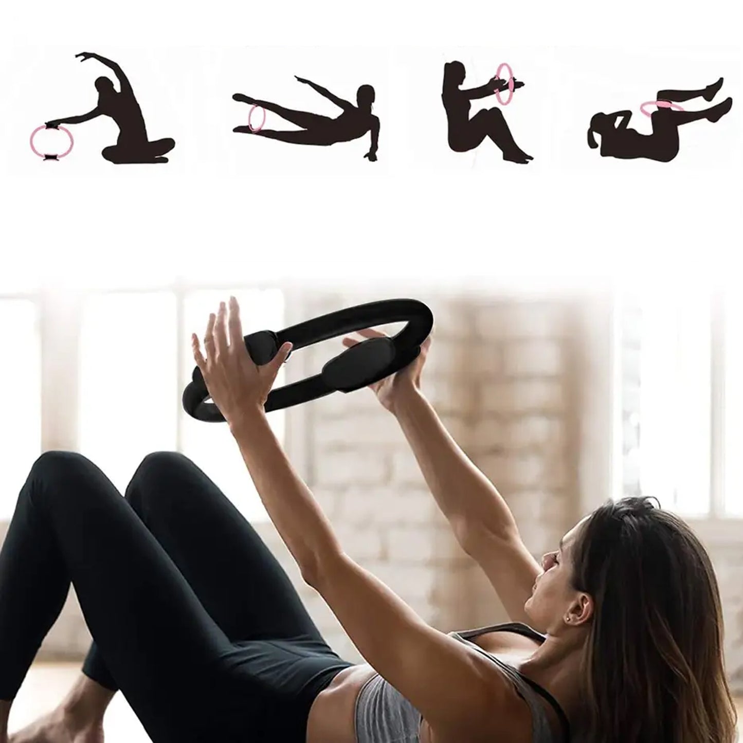 6714 Fitness Ring Workout Yoga Ring Circle Pilates For Woman Fitness Circle Thigh Exercise Pilates Circle Ring Fitness Equipment For Home