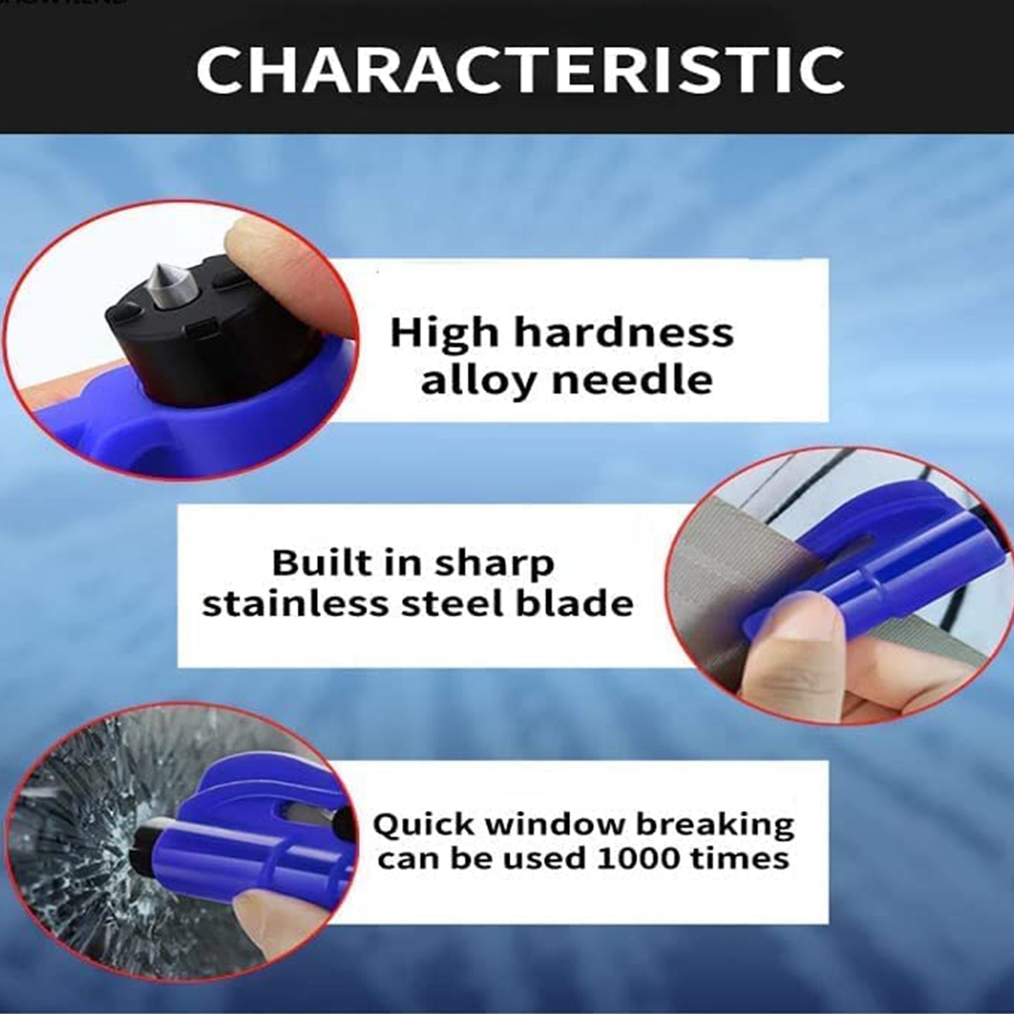 8761 2 In 1 Emergency Safety Cutter With Key Chain Small Portable Handy Emergency Safely Glass Breaking Seat Belt Cutting Keychain Tool