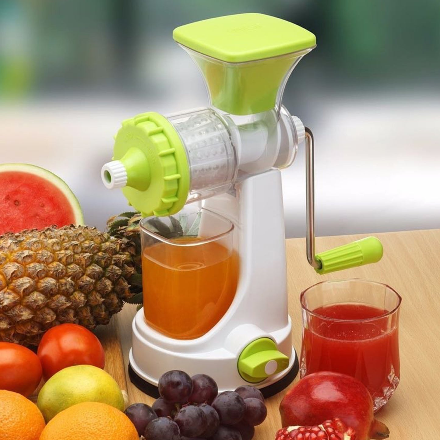 8103 Ganesh Kitchenware Plastic Hand Juicer New Smart Fruit Vegetable Multipurpose Juicer (Colorrandom Greenblueredorange) ( Colors May Vary ) (Multicolor Pack Of 1)