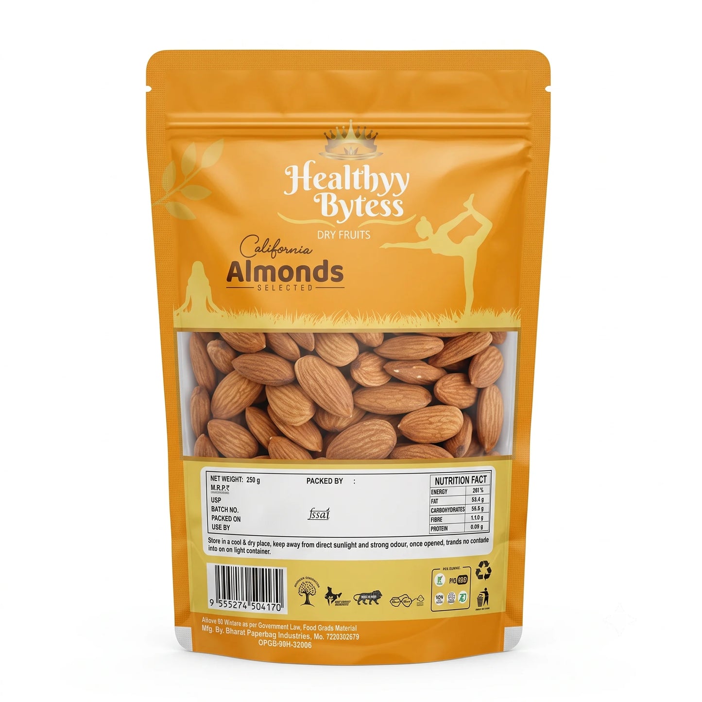 Healthyy Bytess California Almonds, Pista Badam, 250 g