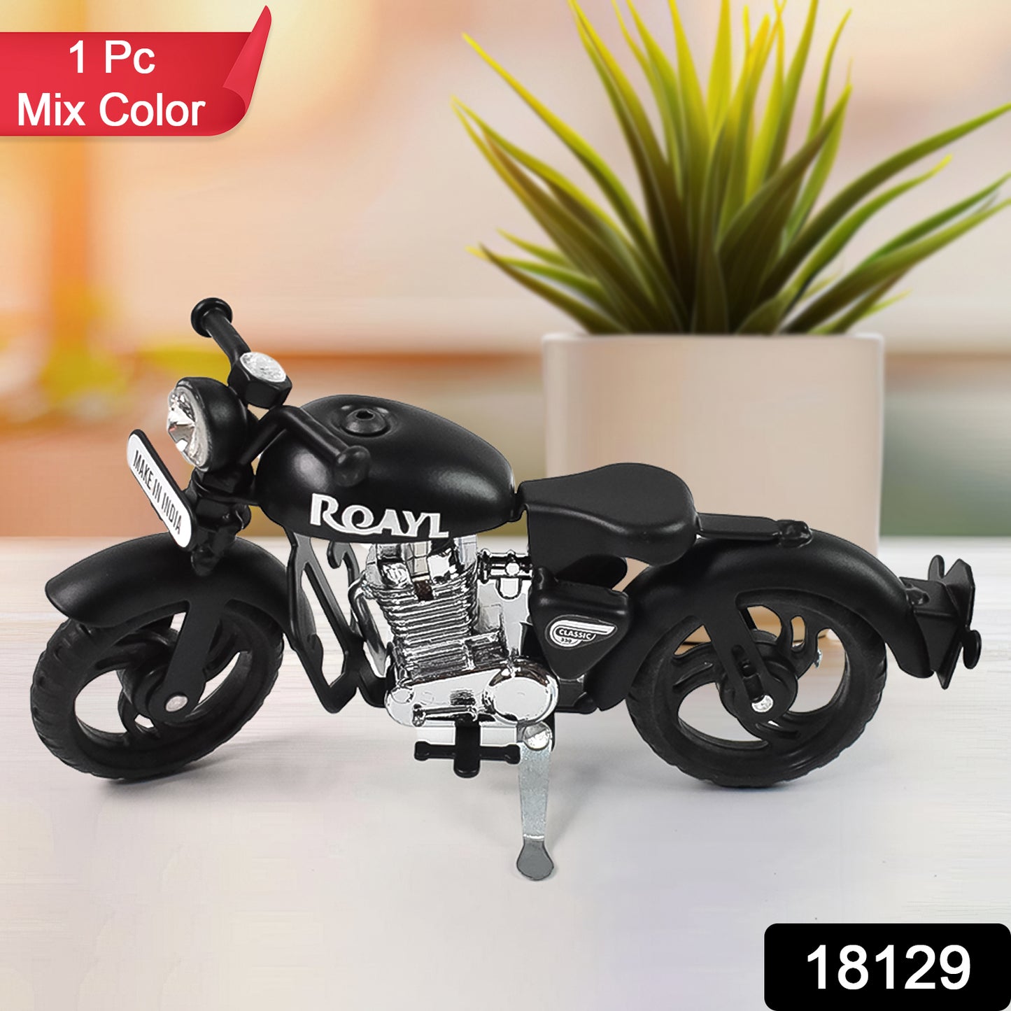 Metal Bullet Bike Toy Model For Kids With Side Stand (1 Pc Mix Color)