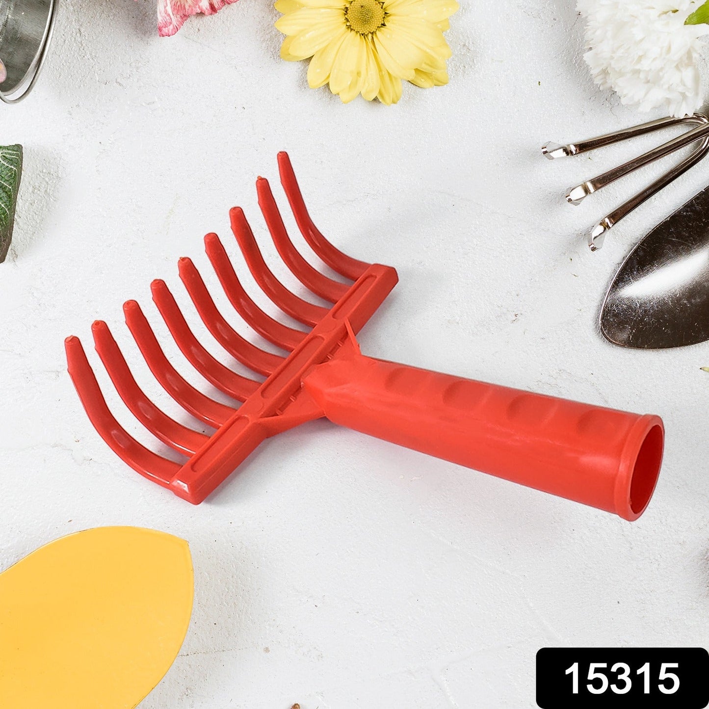Heavy Duty Plastic Garden Hand Rake 9-tooth Cultivator Tool (1 Pc)
