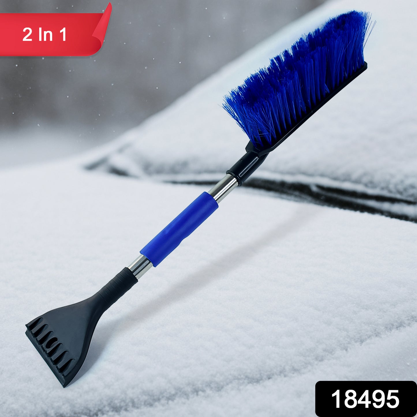Ice Scraper Car Snow Brush 2 In 1 Comfortable Grip (1 Pc 67 Cm Long)