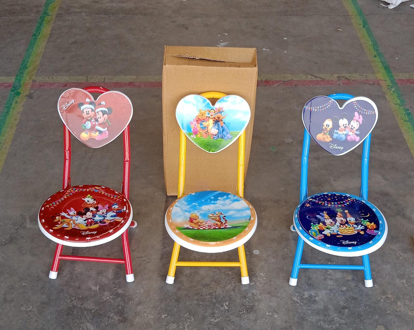 17761 Heart Shape Kids Chair Cartoon Printed Foldable Kids Children Folding Chair For Playrooms Schools Daycares And Home. Metal And Fibre Body Picnic Beach Camping Chair (1 Pc)