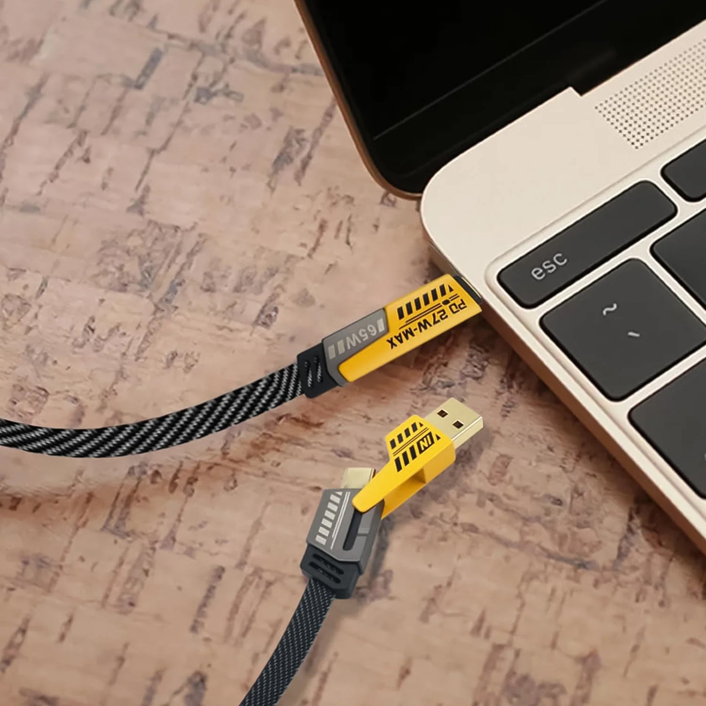 4 In 1 Fast Charging Cable With Multiport Usb-c To Type C Usb-c To Lightning (1 Pc)