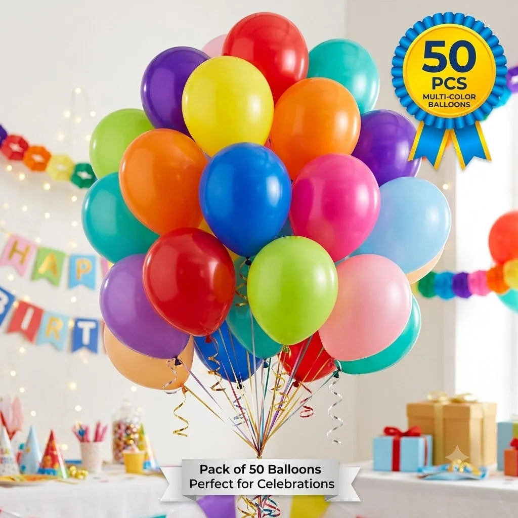 Party Balloons Multicolour, 50 pcs