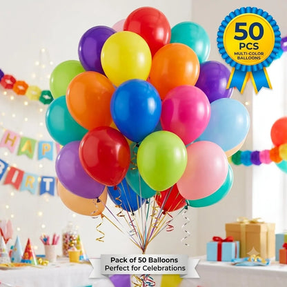 Party Balloons Multicolour, 50 pcs