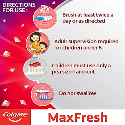Colgate MaxFresh Anticavity Toothpaste Gel - Ultra Freeze, Spicy Fresh, 81 g