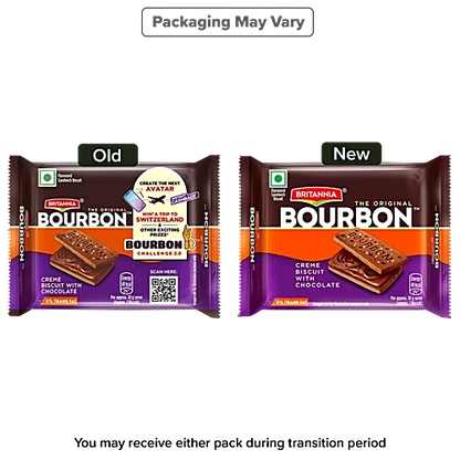 Britannia The Original Bourbon Creme Biscuit - With Chocolate, 50 g