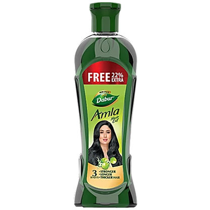 Dabur Amla Hair Oil - For Stronger, Longer & Thicker Hair, Rich In Vitamin C 90 ml + 46 ml(Free), 136 ml