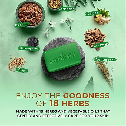Medimix Ayurvedic 18 Herbs Ayurvedic Soap, 75 g Carton