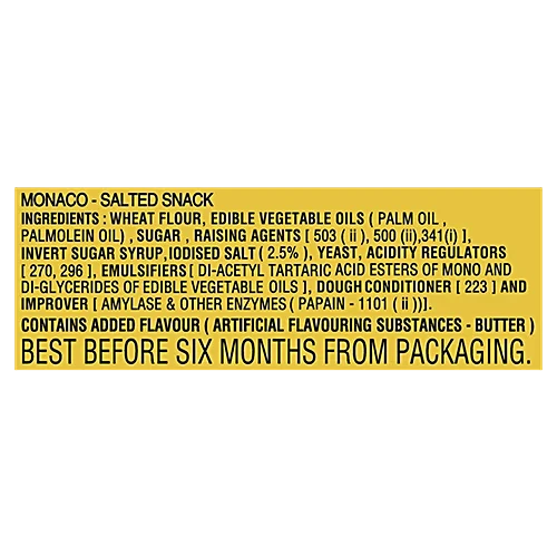 Parle Monaco Salty Snack Biscuits - Classic Regular, 185.6 g Pouch
