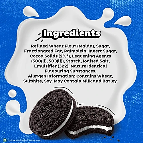 Cadbury Oreo Vanilla Flavour Creme Sandwich Biscuit, 41.75 g