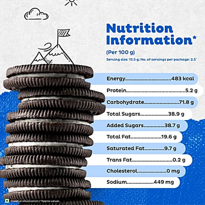 Cadbury Oreo Vanilla Flavour Creme Sandwich Biscuit, 41.75 g
