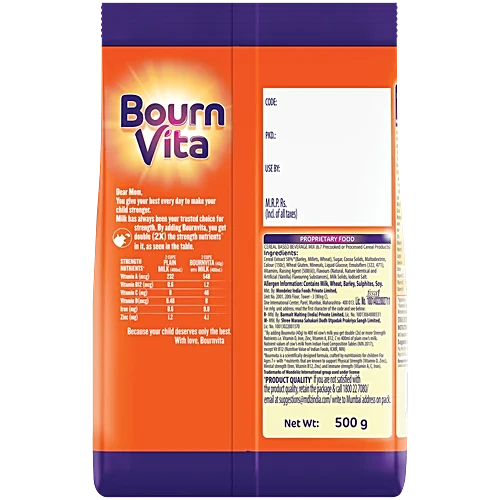 Bournvita Chocolate Nutrition Drink, 500 g Pouch