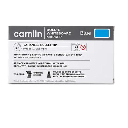 Camlin Bold-E White Board Marker, 10 Units, Blue