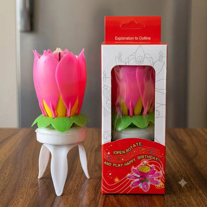 Musical Rotating Lotus Birthday Candle