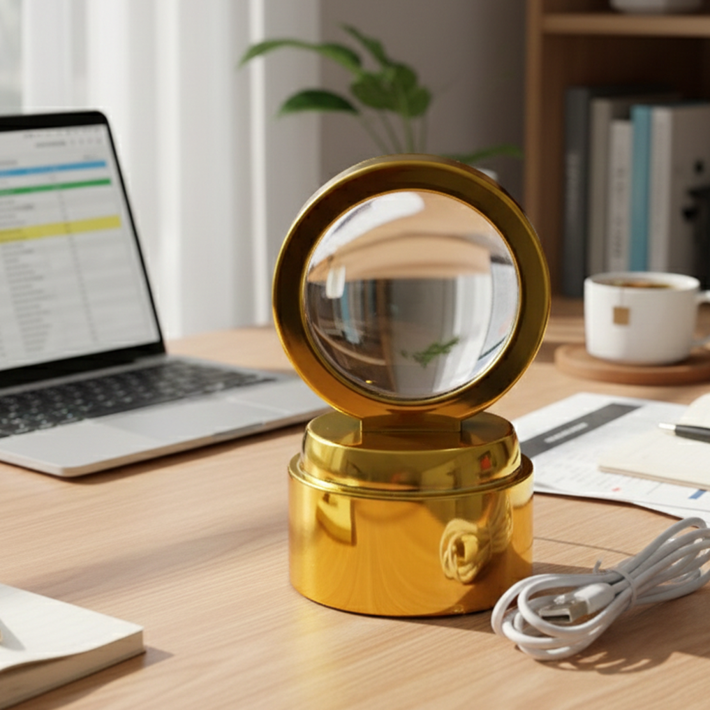 Ganpati Bapa 3d Crystal Ball Night Light With Led Illumination (1 Pc)