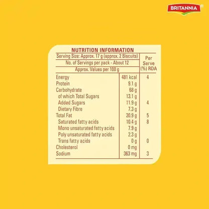 Britannia Nutri Choice Digestive High Fibre Biscuits, 192 g
