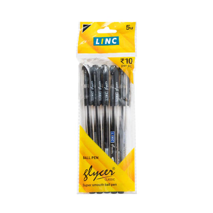 Linc Glycer Roller Ball Pen - Black, 1 Packet, 5 Pcs
