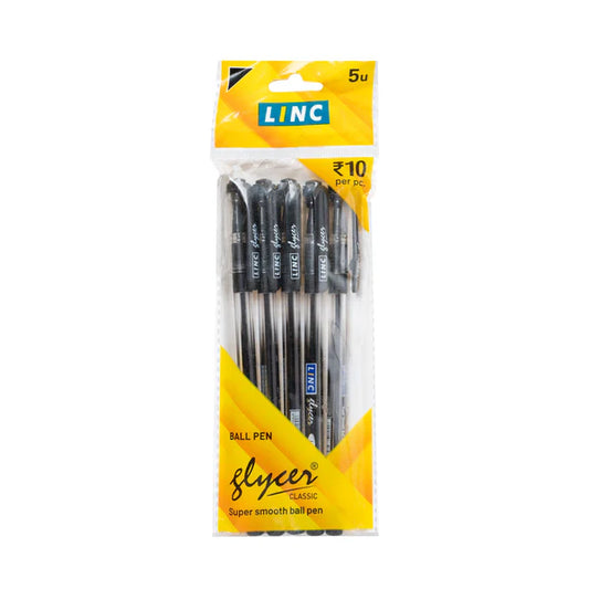 Linc Glycer Roller Ball Pen - Black, 1 Packet, 5 Pcs