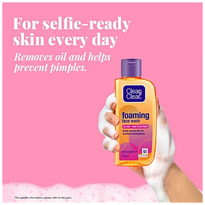 Clean & Clear Foaming Face Wash - Oil-Free, 50 ml