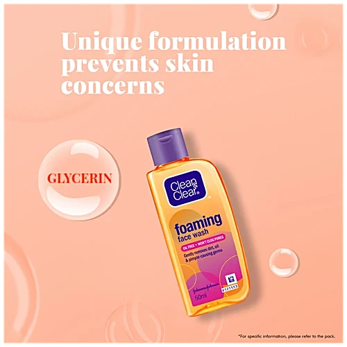 Clean & Clear Foaming Face Wash - Oil-Free, 50 ml