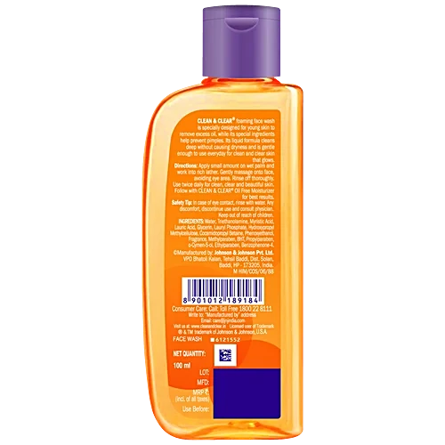 Clean & Clear Foaming Face Wash - Oil-Free, 100 ml