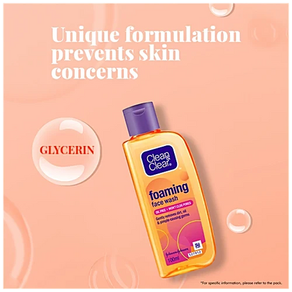 Clean & Clear Foaming Face Wash - Oil-Free, 100 ml