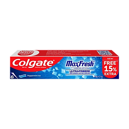 Colgate MaxFresh Toothpaste - Peppermint Ice, 70g + 11g