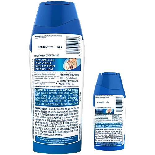 Nycil Germ Expert Prickly Heat Powder Classic With Nycil Classic 50g FREE, 150 g