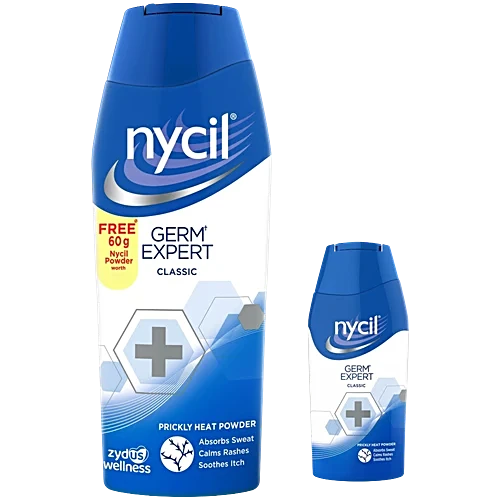 Nycil Germ Expert Prickly Heat Powder Classic With Nycil Classic 50g FREE, 150 g