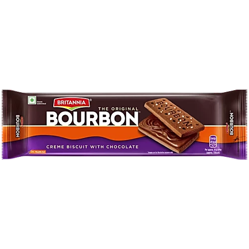 Britannia The Original Bourbon Creme Biscuit - With Chocolate, 160 g