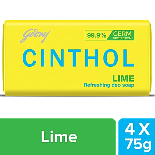 Cinthol Lime Refreshing Deo Soap, 75 g (Pack of 4)
