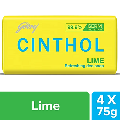 Cinthol Lime Refreshing Deo Soap, 75 g (Pack of 4)