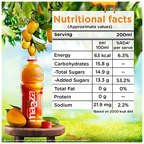 Maaza Mango Drink, 600 ml PET Bottle