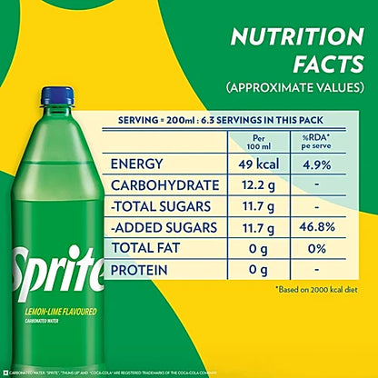 Sprite Soft Drink - Refreshing, 1.25 L PET Bottle