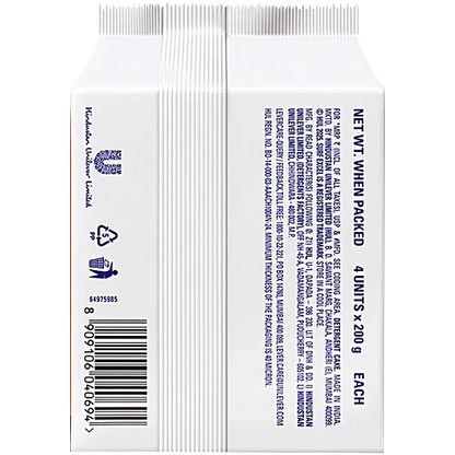 Surf Excel Stain Eraser Detergent Bar, 200 g (Pack of 4)